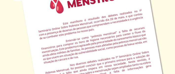 Manifesto defende o combate à pobreza menstrual em Florianópolis