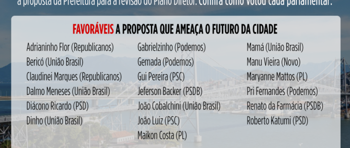 Revisão do Plano Diretor de Florianópolis é aprovada